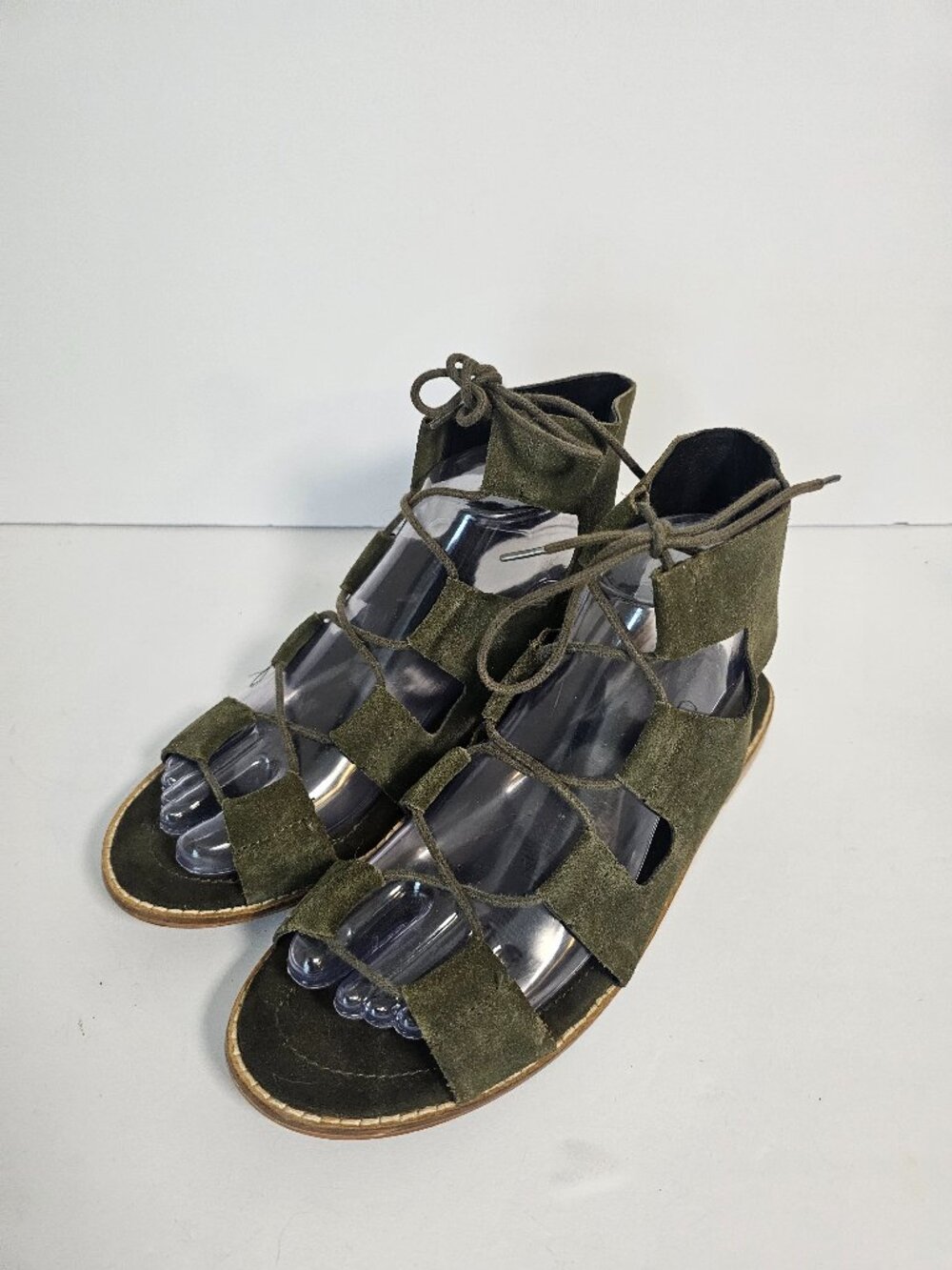 Sole Society Gladiator Sandals Cady Olive Green Suede Boho Festival Casual 8.5 - Picture 9 of 9